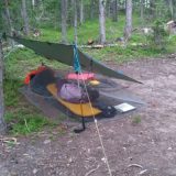 JJ Jitske overnacht langs de Continental Divide Trail onder een lichtgewicht tarp (Jitske)